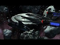 Die Enterprise-Crew entert Degras Schiff.