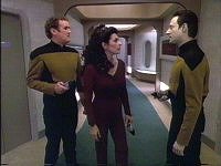 Data, Troi und O'Brien auf der Flucht